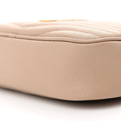 Saint Laurent Grain De Poudre Matelasse Monogram Mini Lou Camera Bag Dark Beige 10 of 11