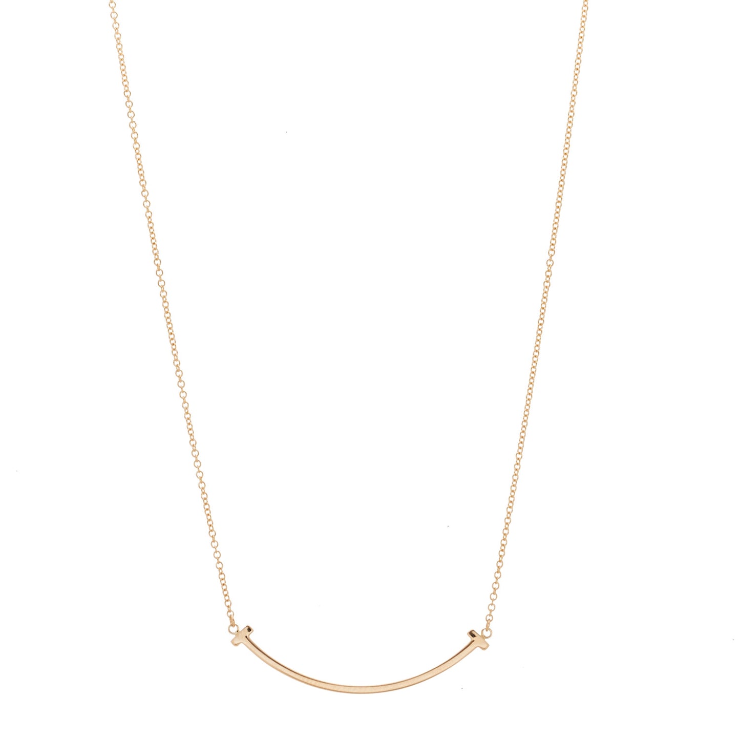 18K Rose Gold Small T Smile Pendant Necklace