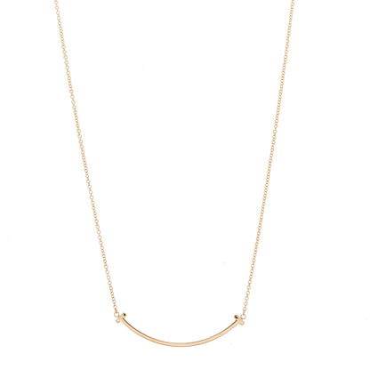 Tiffany 18K Rose Gold Small T Smile Pendant Necklace 3 of 6
