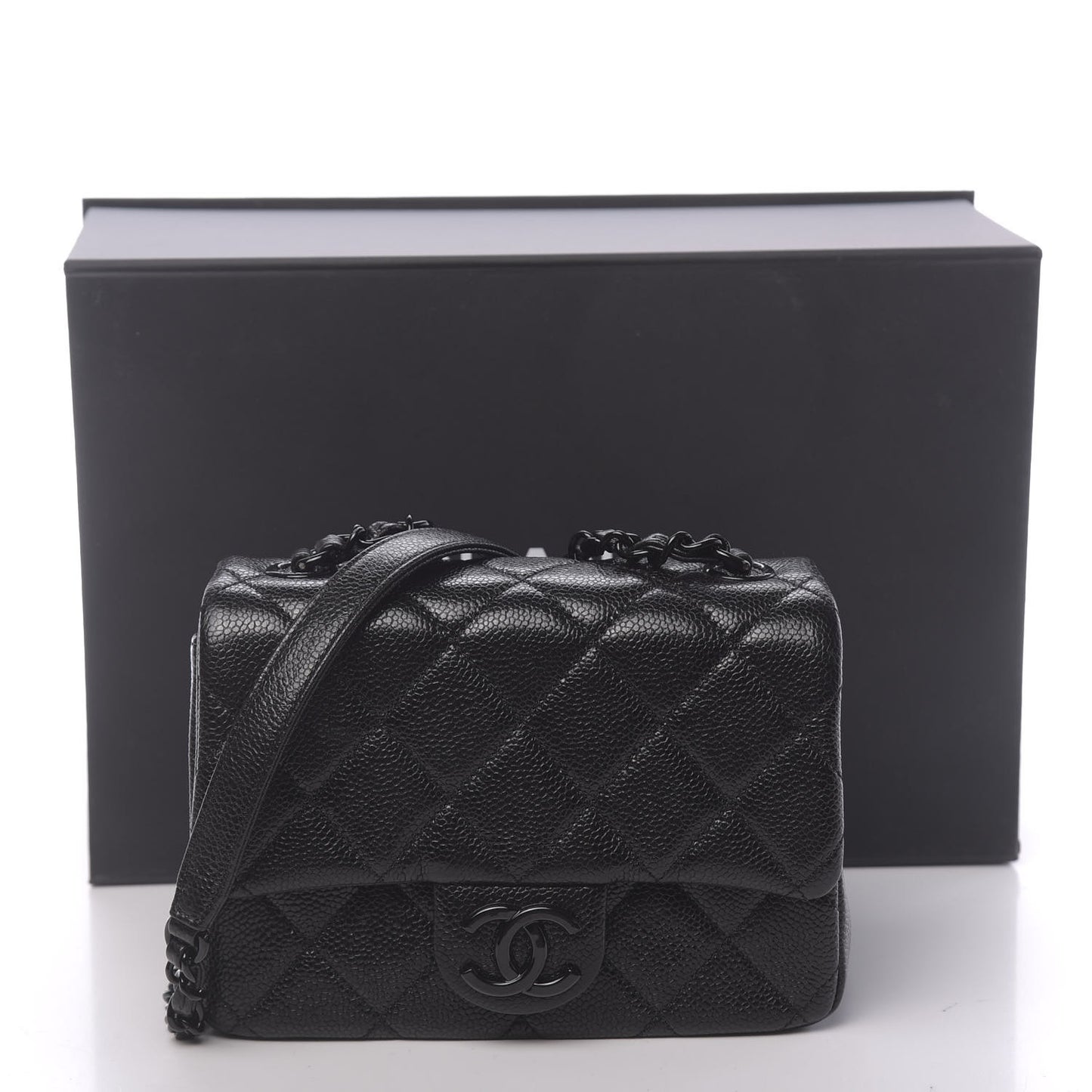 Caviar Quilted Incognito Mini Square Flap Black