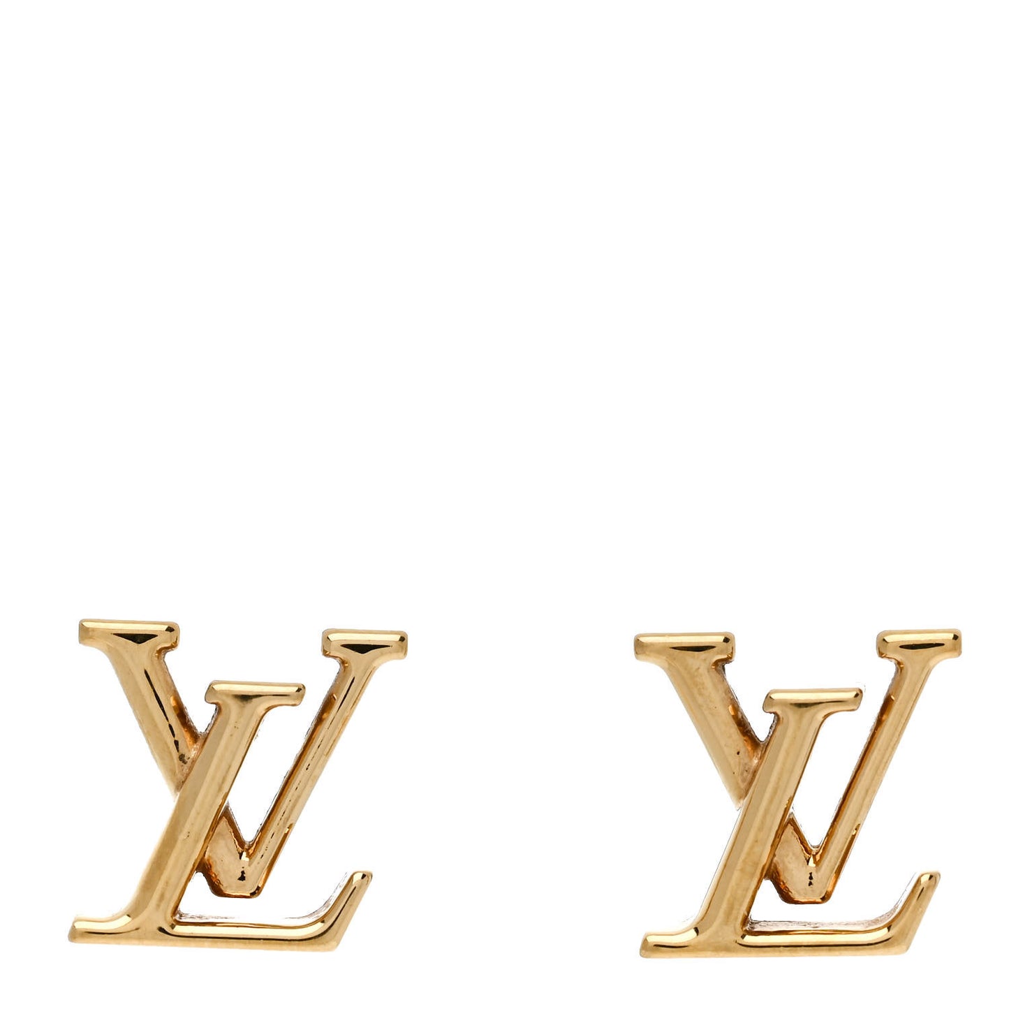 Metal Enamel LV Iconic Earrings Gold