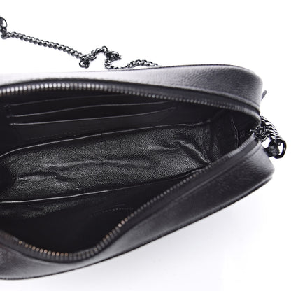 Saint Laurent Grain De Poudre Matelasse Monogram Mini Lou Camera Bag Black 5 of 11