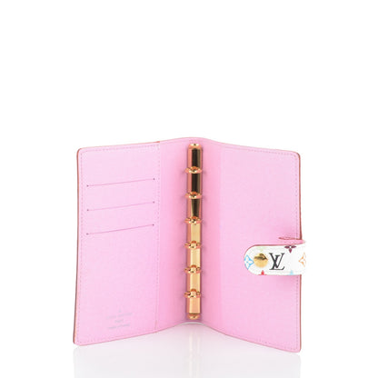 Louis Vuitton Monogram Multicolor Small Ring Agenda Cover White Litchi 5 of 7