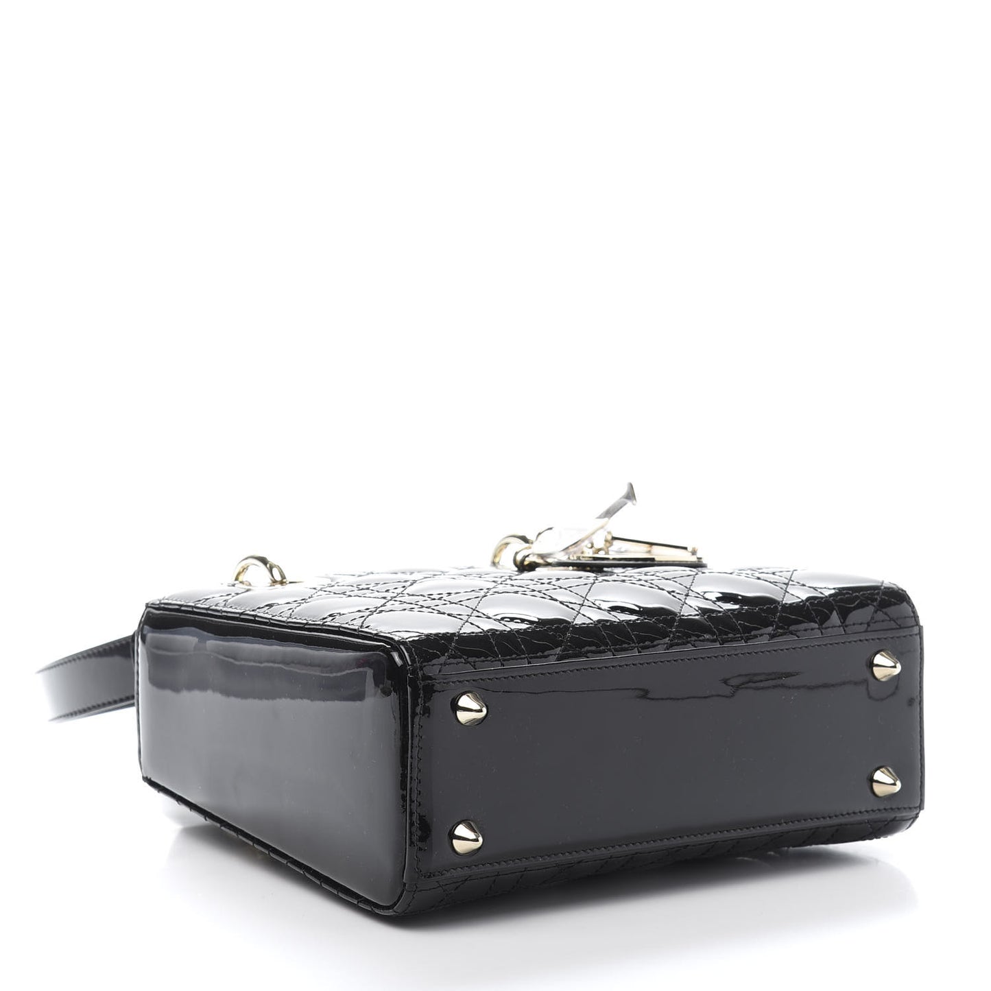 Patent Cannage Small Lady Dior Black