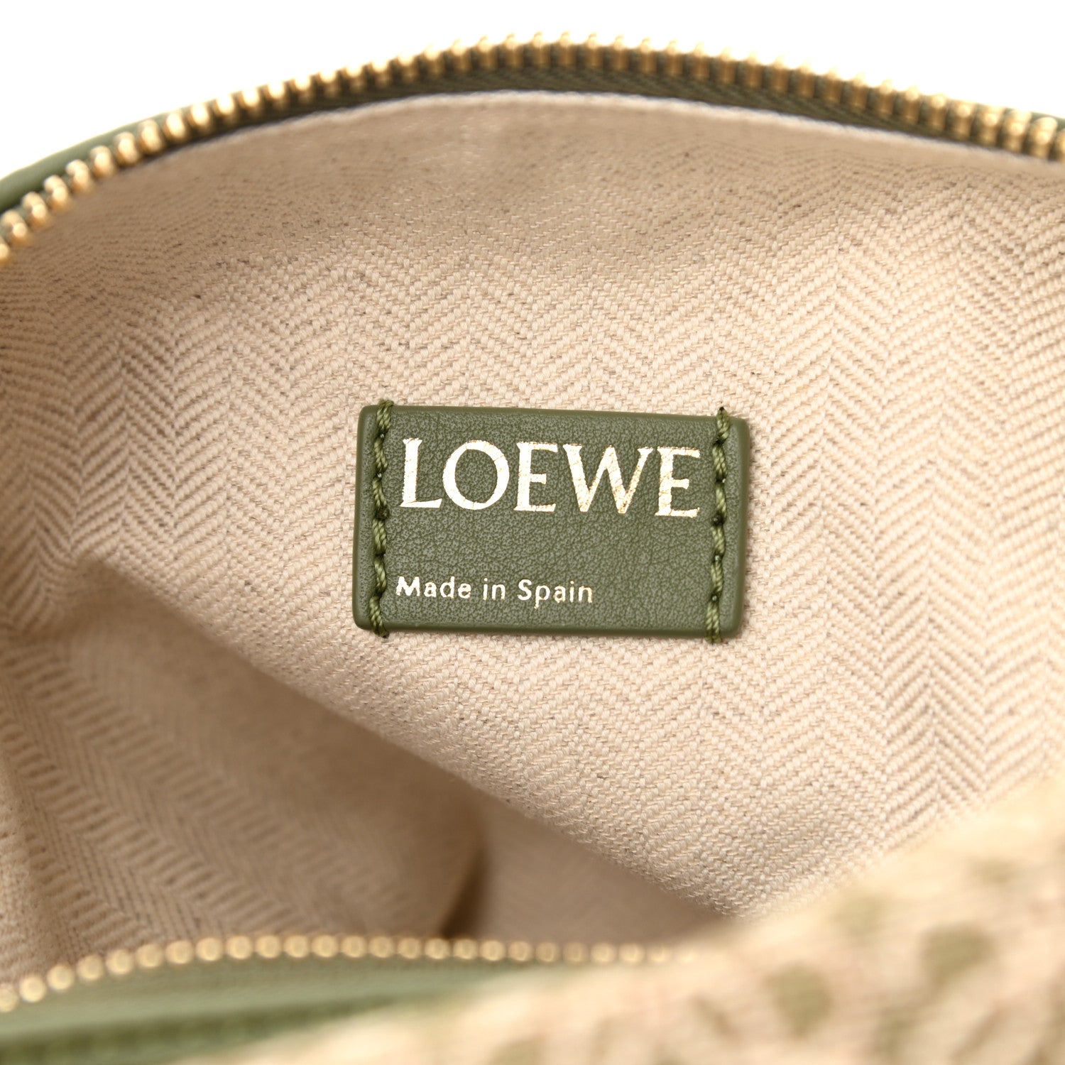 Loewe Jacquard Anagram Calfskin Small Cubi Bag Avocado Green 6 of 11