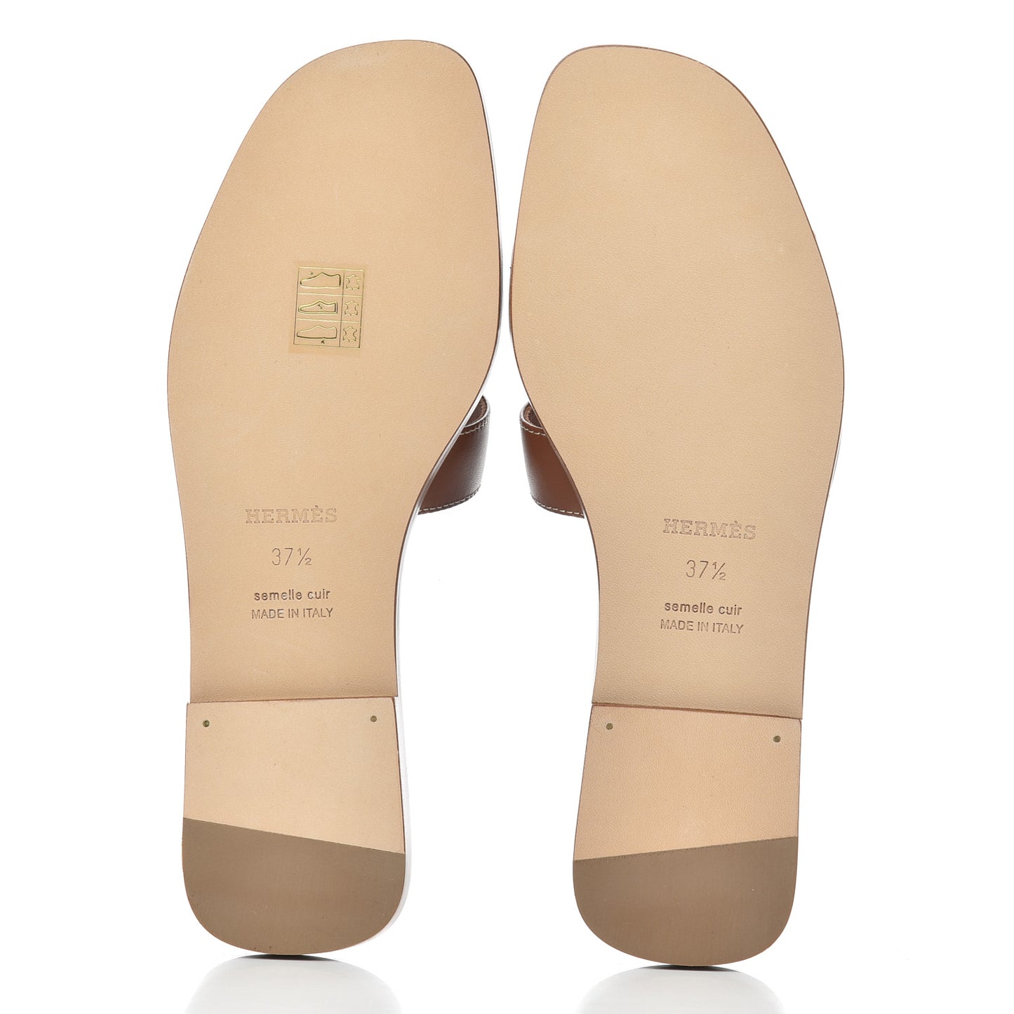 Box Calfskin Oran Sandals 37.5 Gold