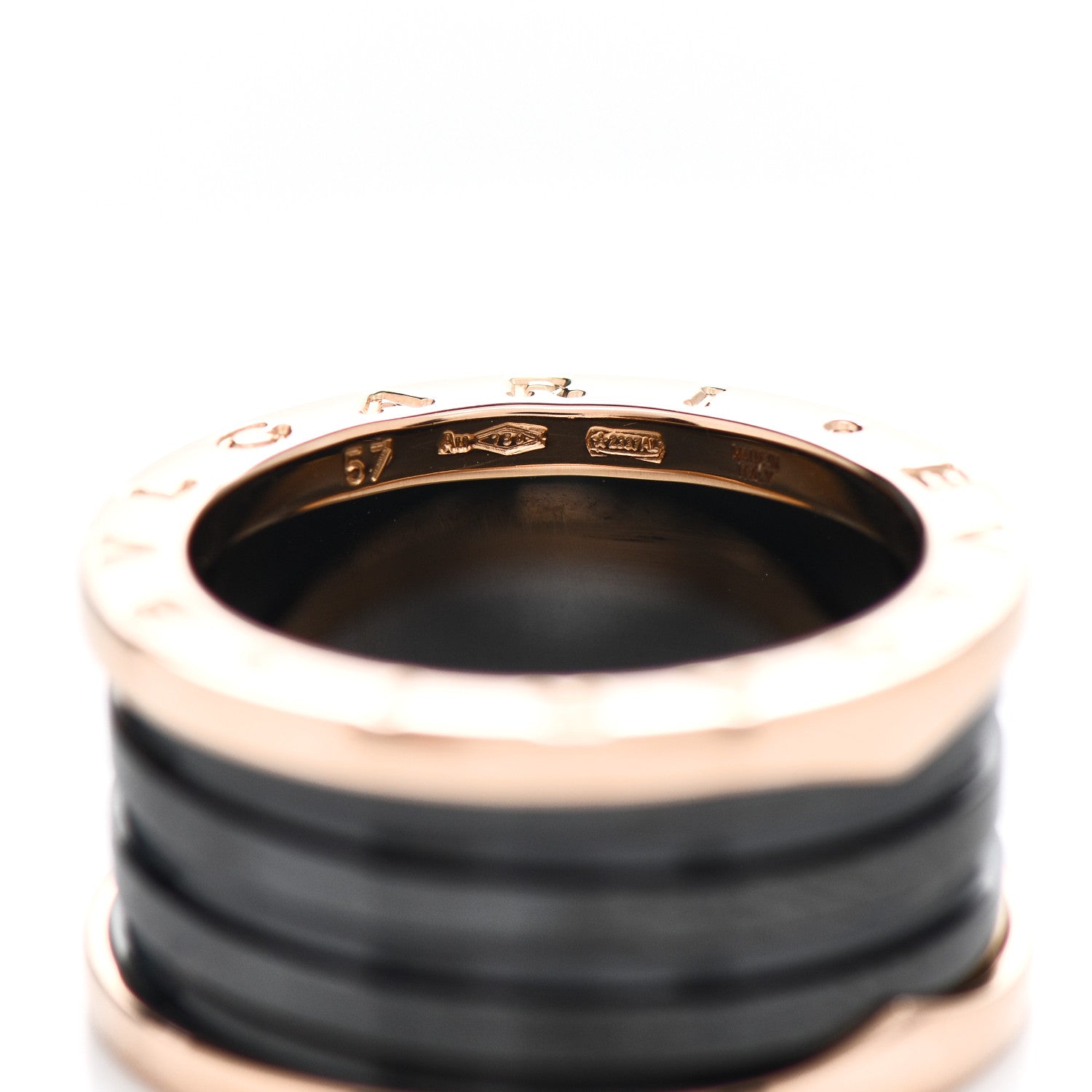 Bulgari 18K Rose Gold Black Ceramic B.Zero1 Four-Band Ring 57 8 5 of 6