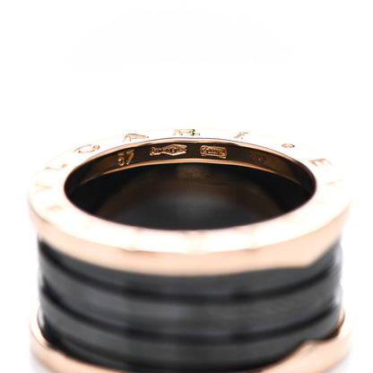 Bulgari 18K Rose Gold Black Ceramic B.Zero1 Four-Band Ring 57 8 5 of 6