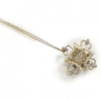 Chanel Pearl Crystal CC Pendant Necklace Gold 2 of 3