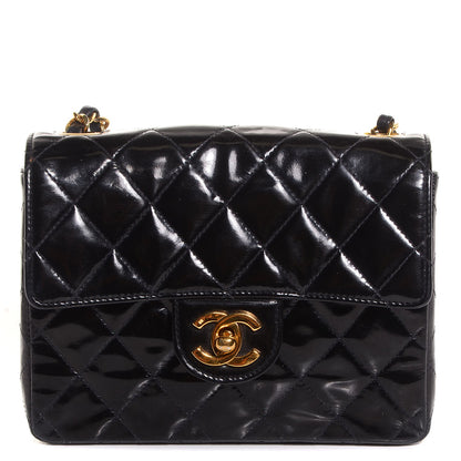 Chanel Patent Calfskin Quilted Mini Square Flap Black 1 of 9