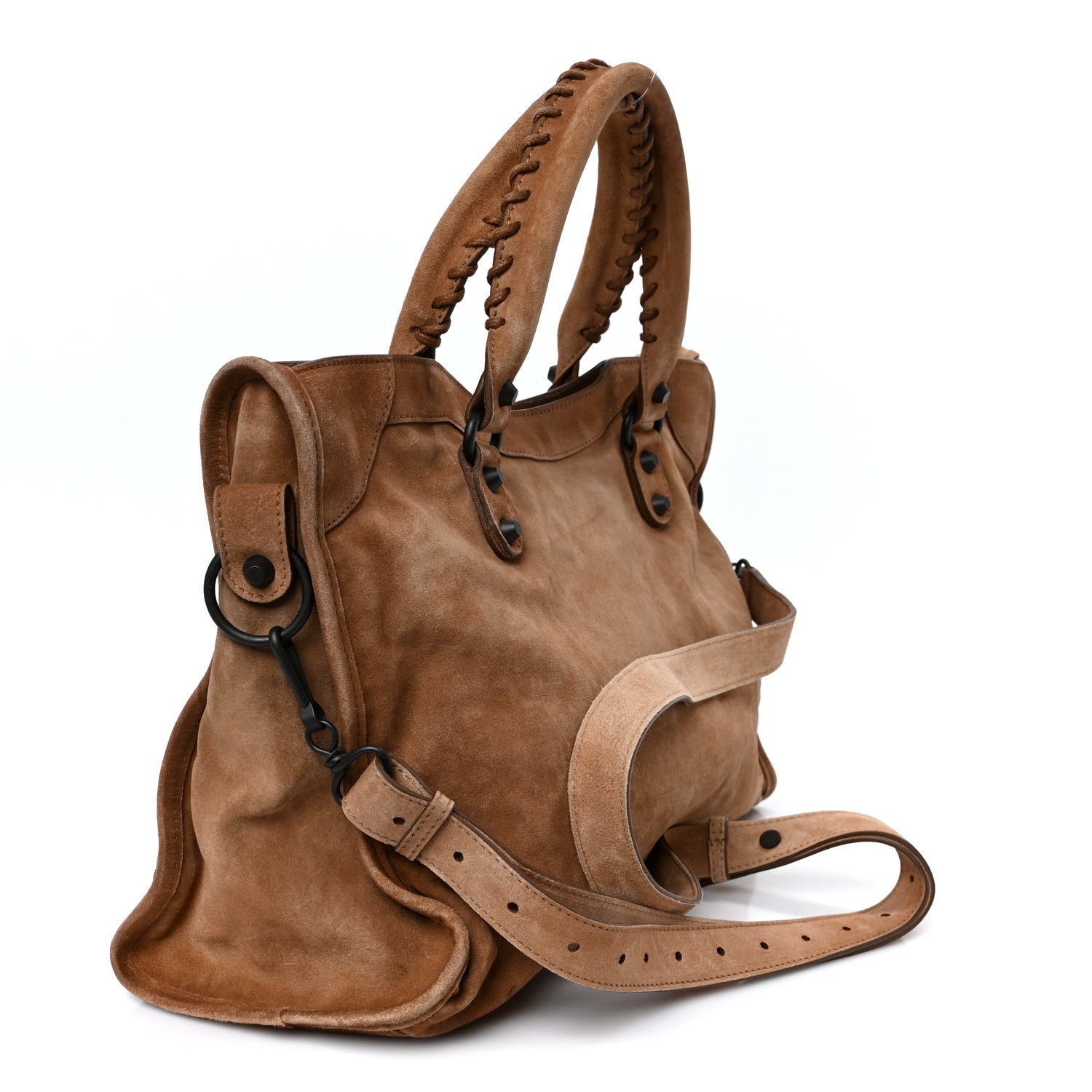 Balenciaga Waxed Suede Calfskin Classic Hardware Medium Le City Camel 2 of 9