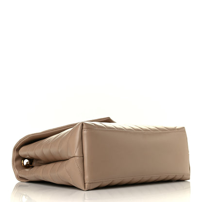 Saint Laurent Calfskin Y Quilted Monogram Medium Loulou Chain Satchel Dark Latte 3 of 6