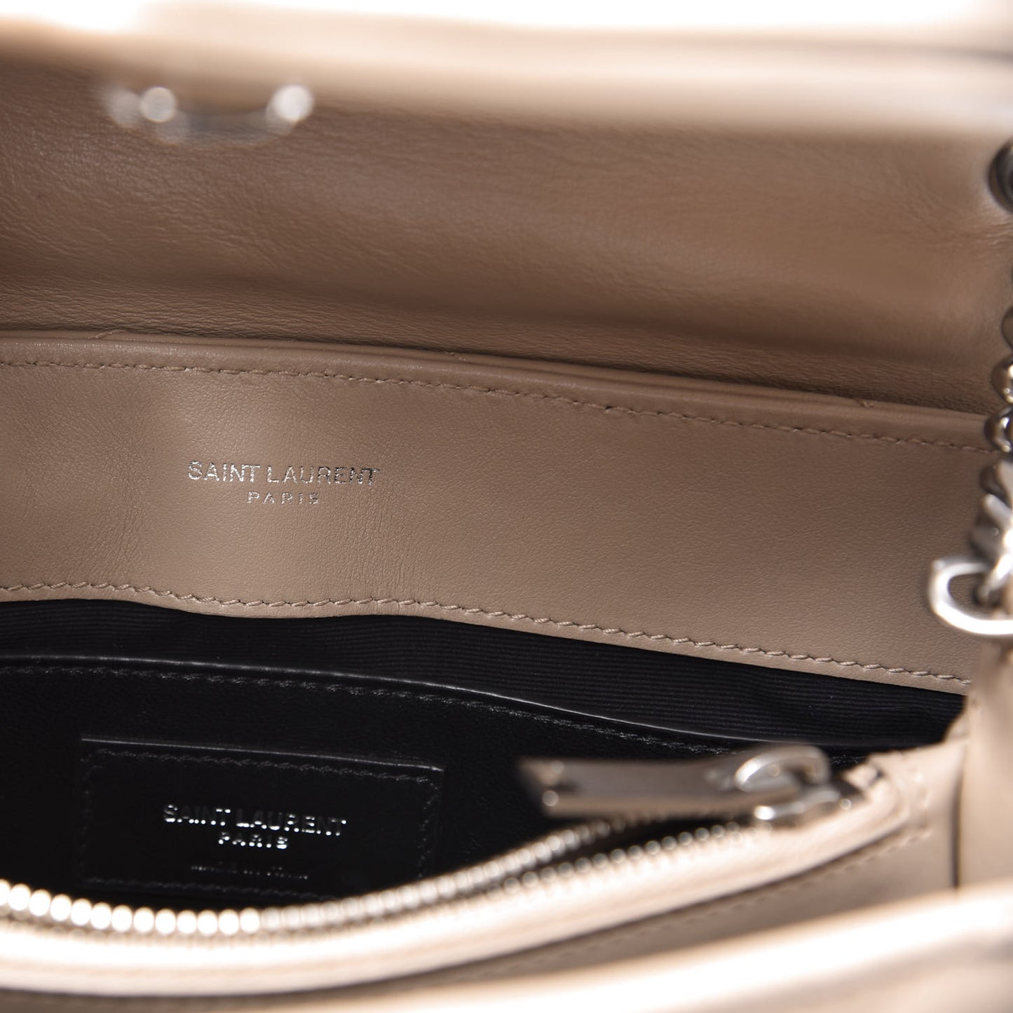Calfskin Y Quilted Monogram Small Loulou Chain Satchel Dark Beige