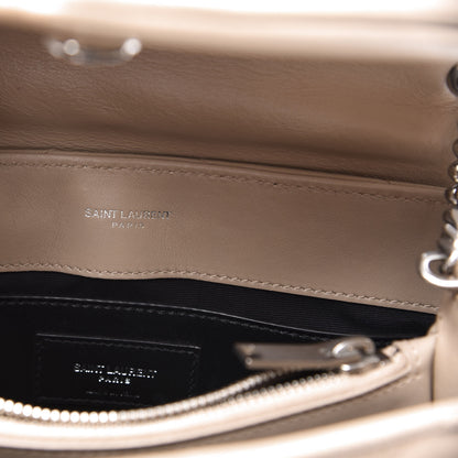 Saint Laurent Calfskin Y Quilted Monogram Small Loulou Chain Satchel Dark Beige 5 of 14