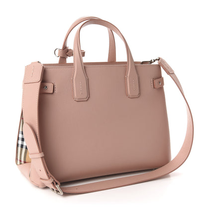 Burberry Grainy Calfskin House Check Medium Banner Tote Ash Rose 3 of 10