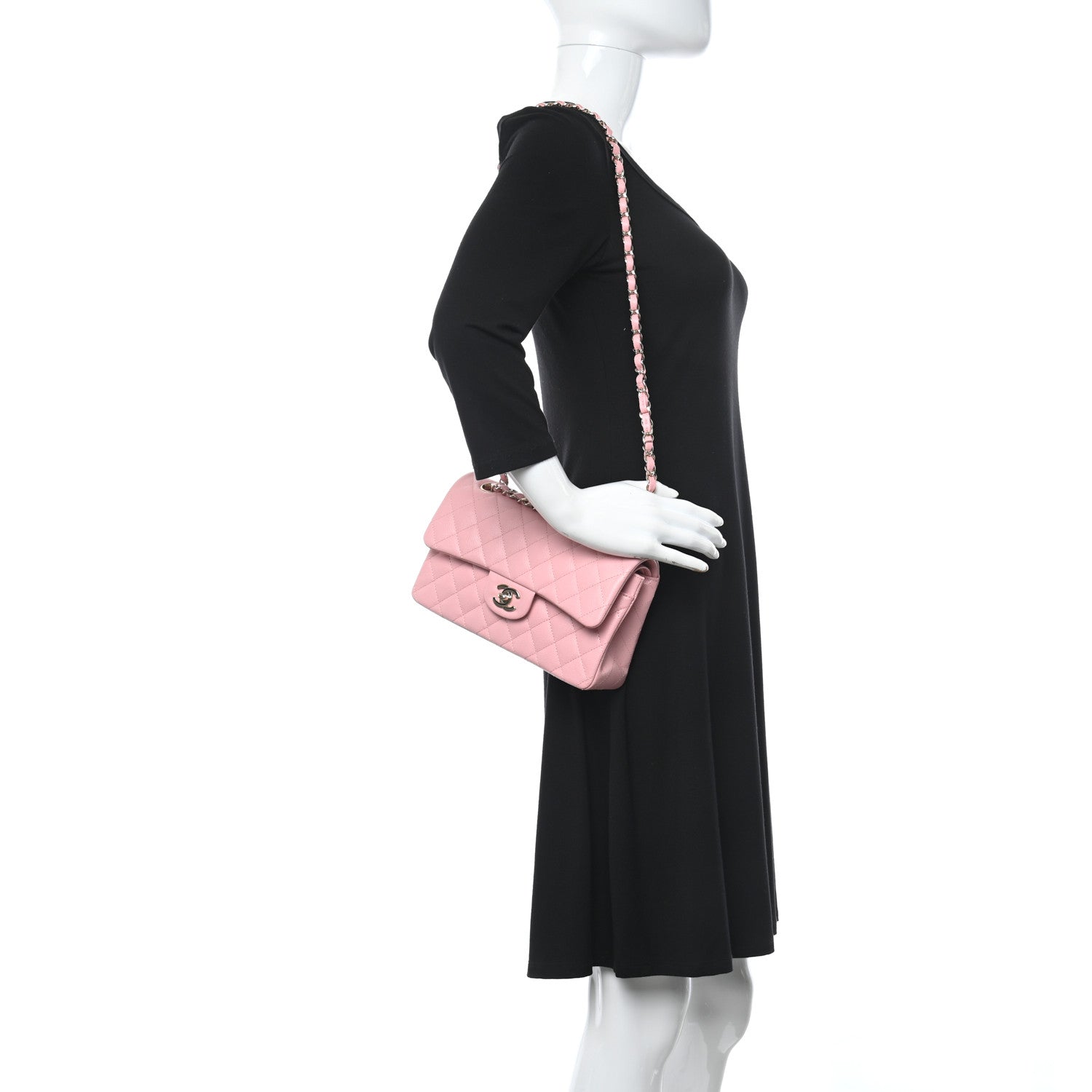 Chanel Caviar Quilted Small Double Flap Pink 2 of 11