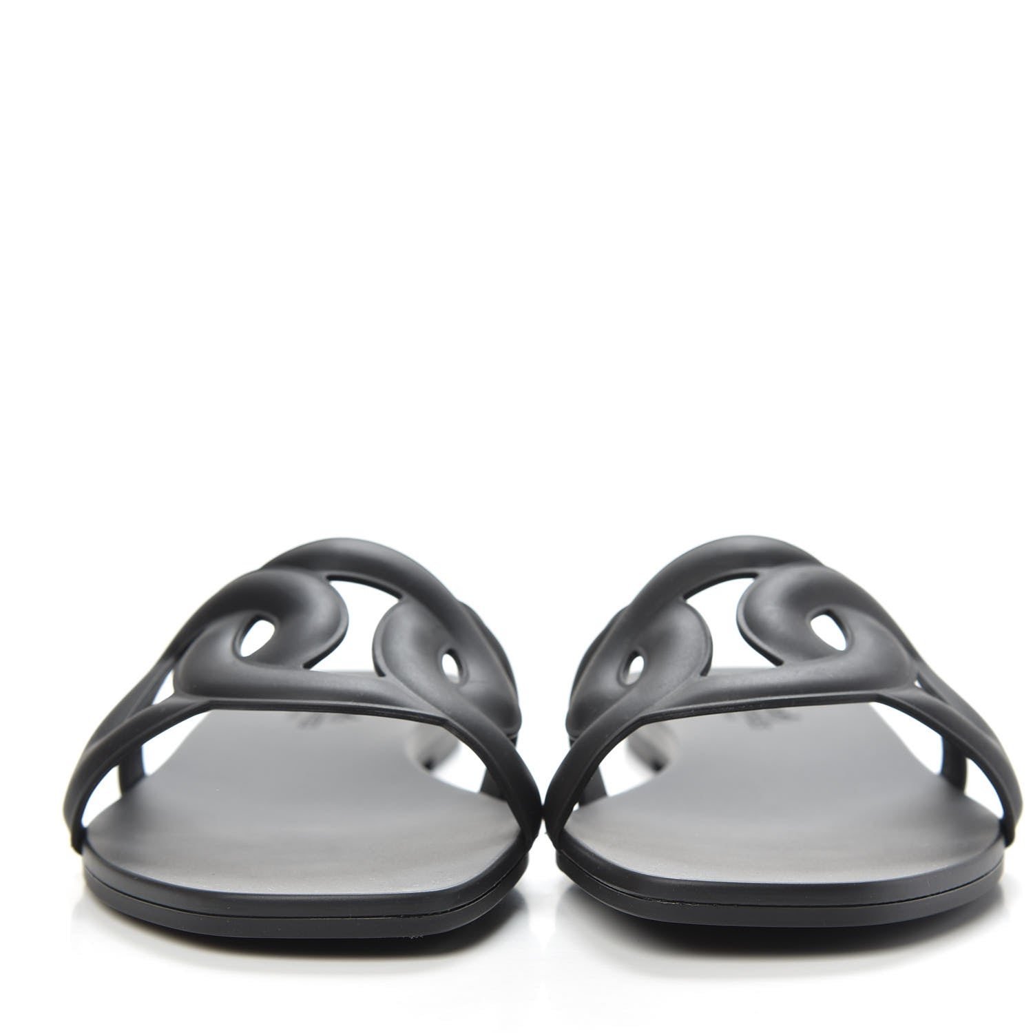 Hermes Rubber Aloha Sandals 38 Black 2 of 8