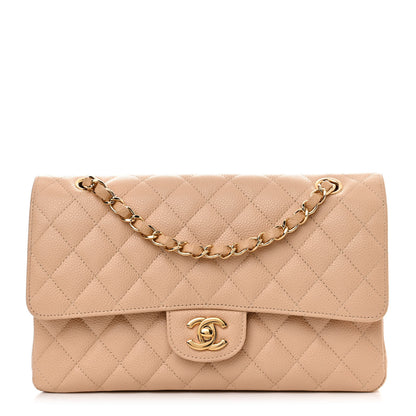 Chanel Caviar Quilted Medium Double Flap Beige 1 of 10