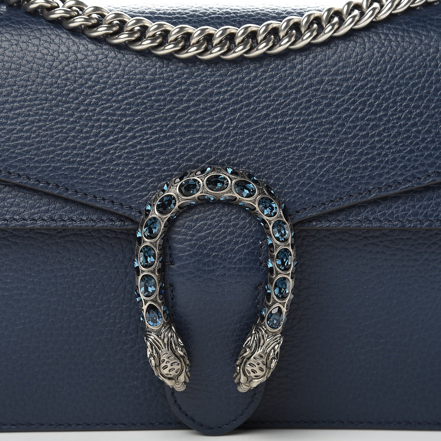 Dollar Calfskin Crystal Small Dionysus Shoulder Bag Blue Agata Montana Sapphire