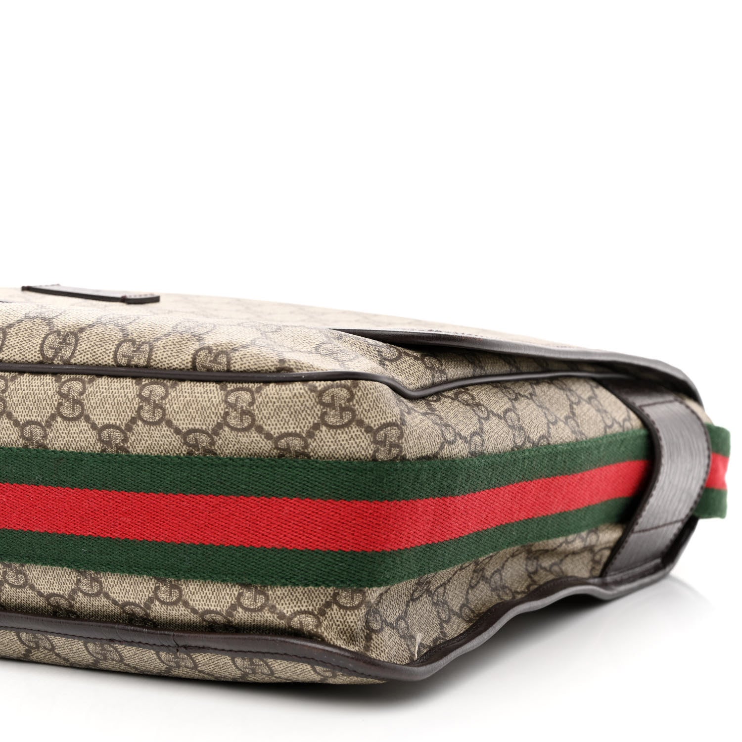 Gucci GG Plus Monogram Web Large Flap Messenger Bag Beige Dark Brown 10 of 10
