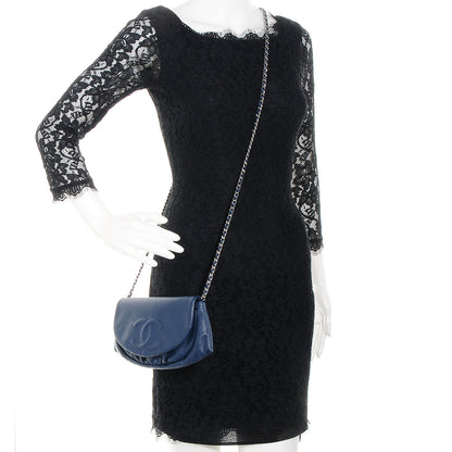 Chanel Caviar Half Moon Wallet On Chain WOC Navy Blue 2 of 8