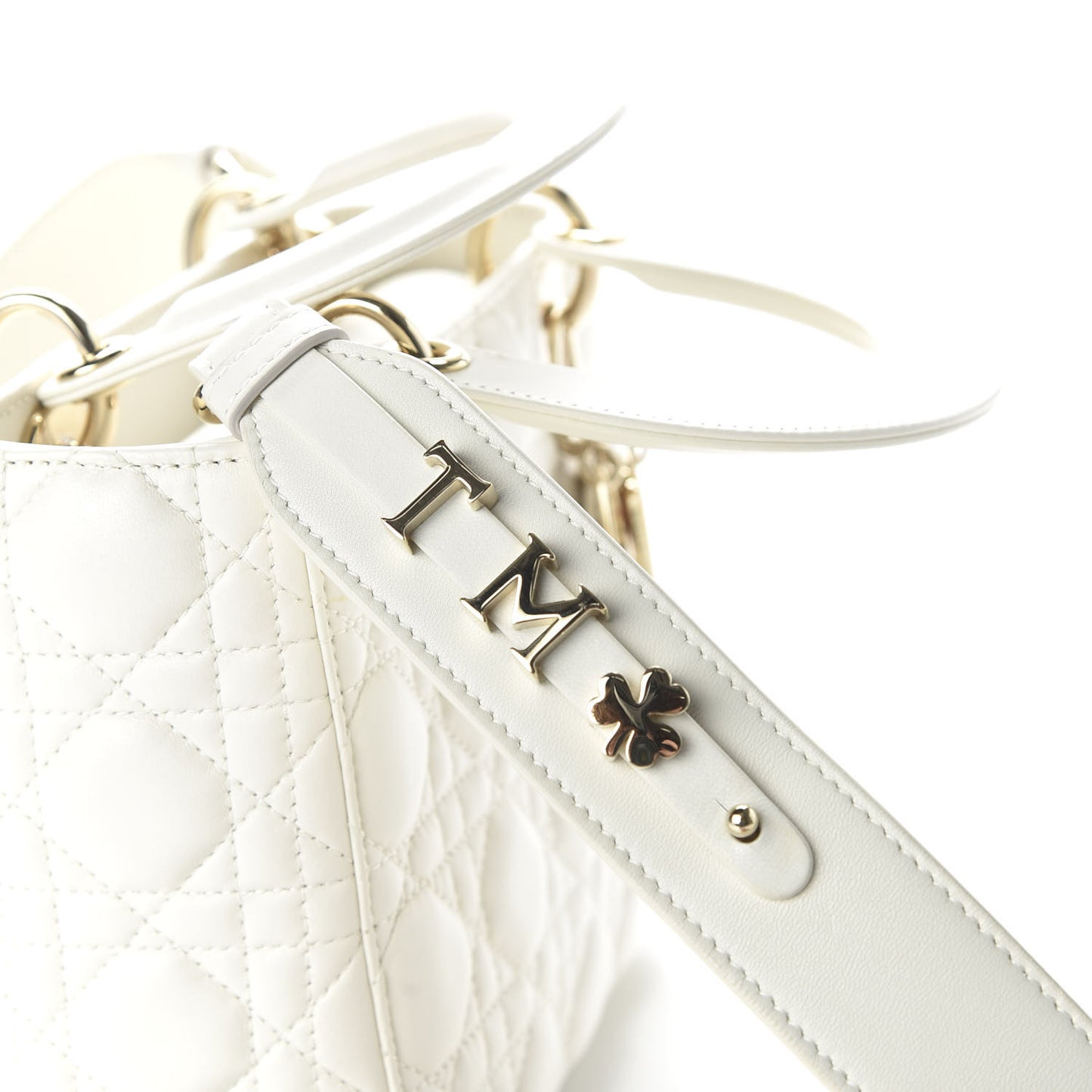 Lambskin Cannage Small My ABCDior Lady Dior White