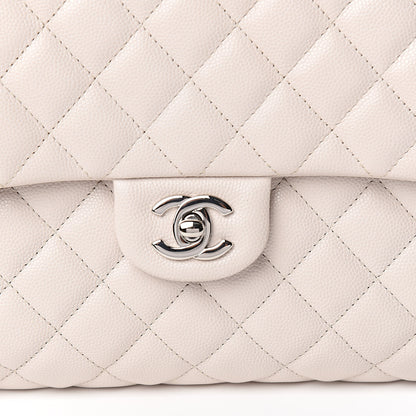 Chanel Caviar Quilted Flap Clutch Ivory 10 of 11