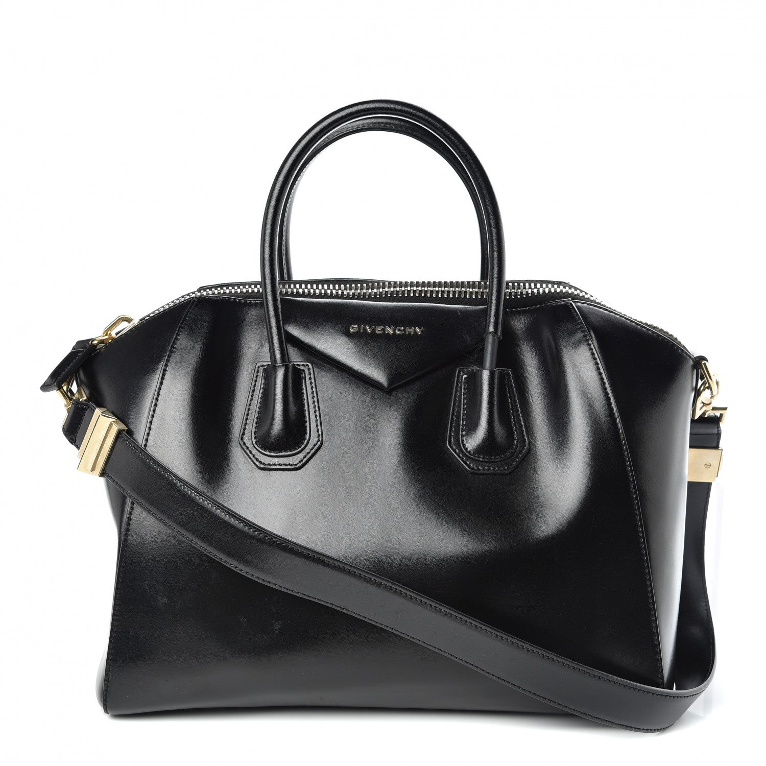 Givenchy Shiny Lord Calfskin Medium Antigona Black 1 of 12