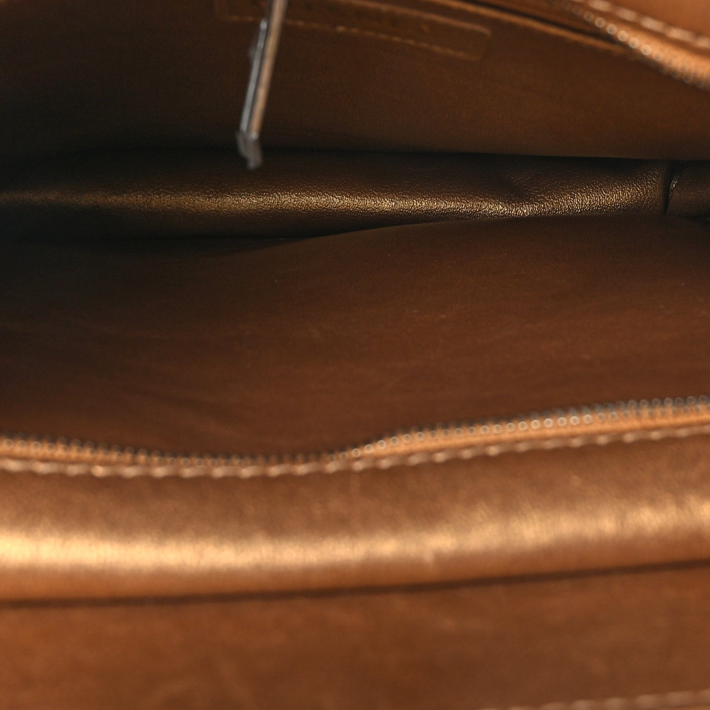 Metallic Lambskin Quilted Shoulder Bag Bronze