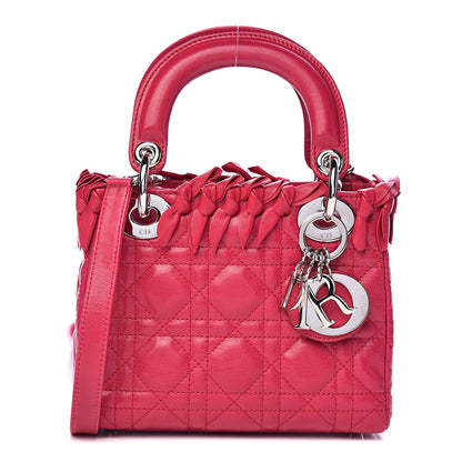 Christian Dior Lambskin Cannage Bow Mini Lady Dior Fuchsia 1 of 11
