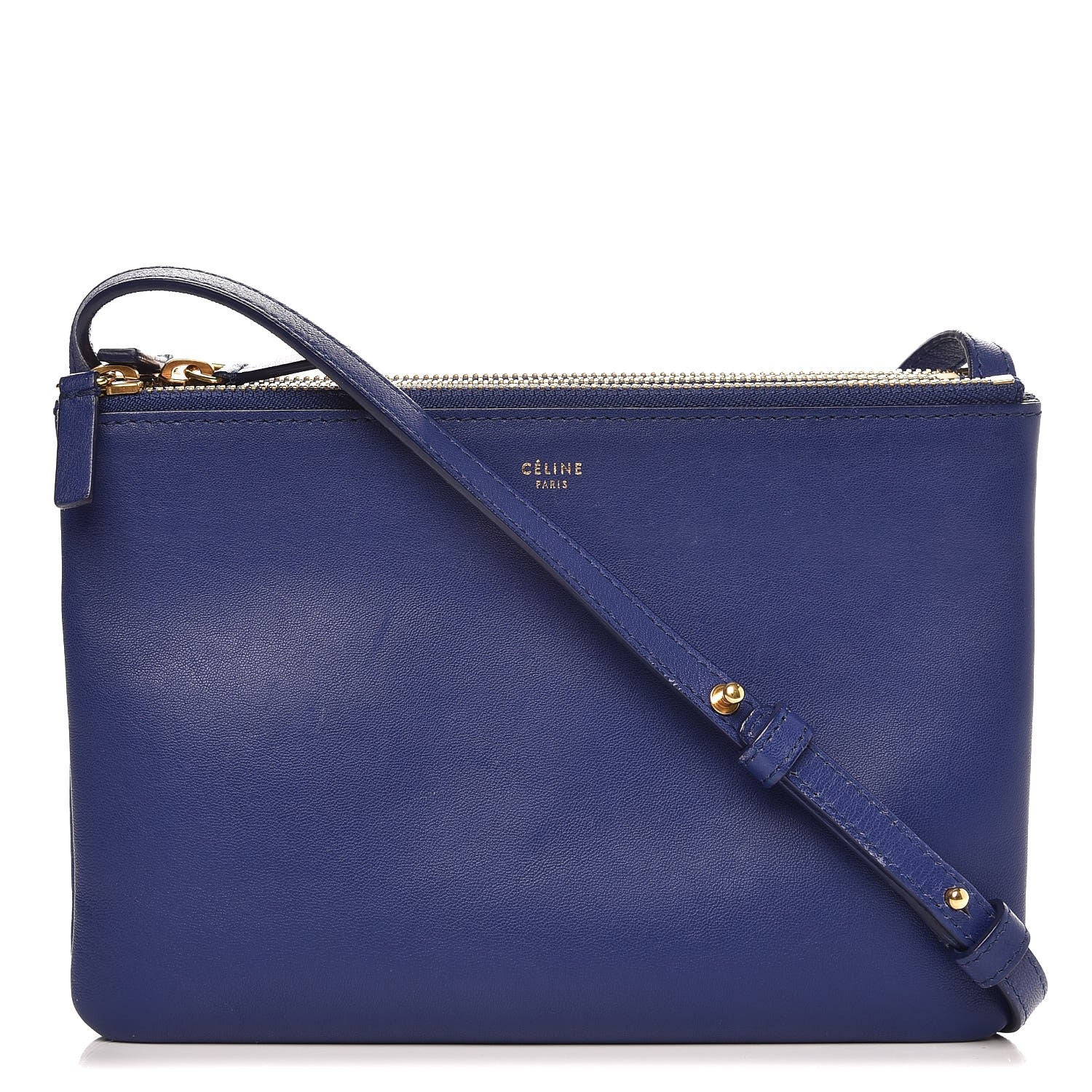 Celine Lambskin Small Trio Crossbody Bag Indigo 1 of 11