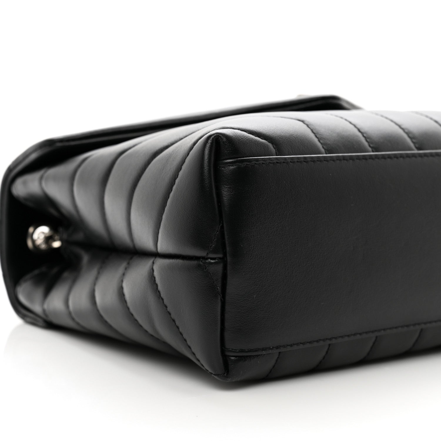 Saint Laurent SAINT LAURENT Calfskin Y Quilted Monogram Small Loulou Chain Satchel Black 9 of 10