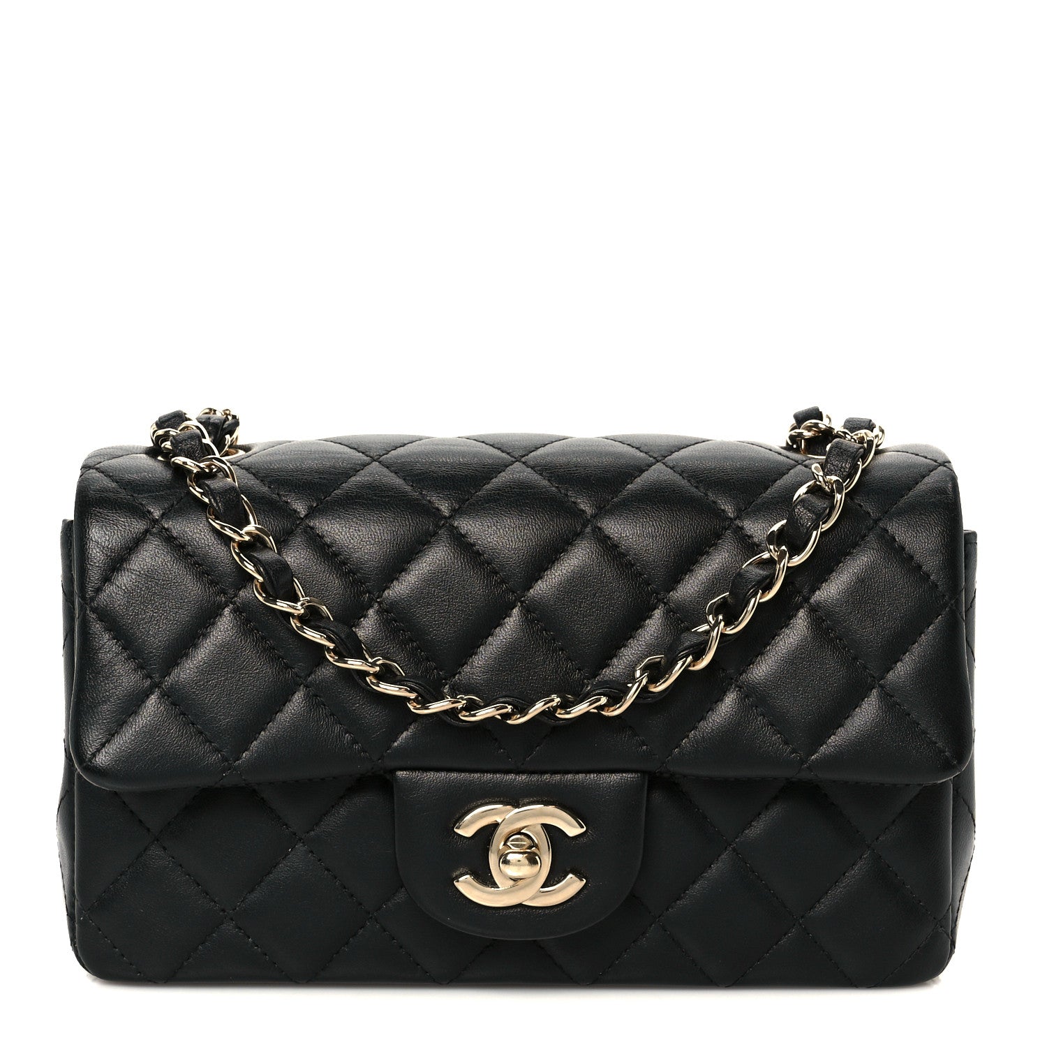 Chanel Lambskin Quilted Mini Rectangular Flap Black 1 of 11