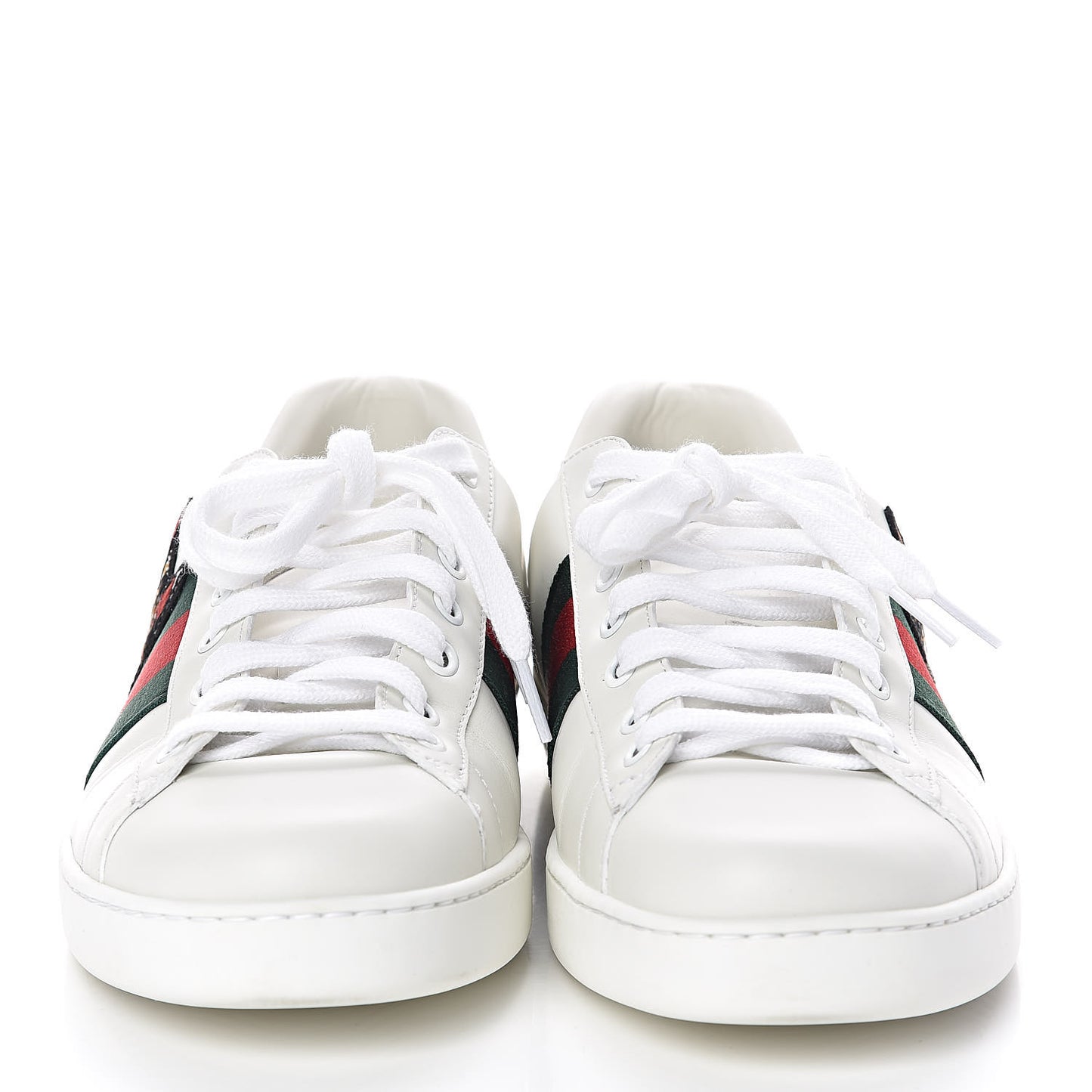 Calfskin Web Bosco Embroidered Mens Ace Sneakers 9.5 White Green
