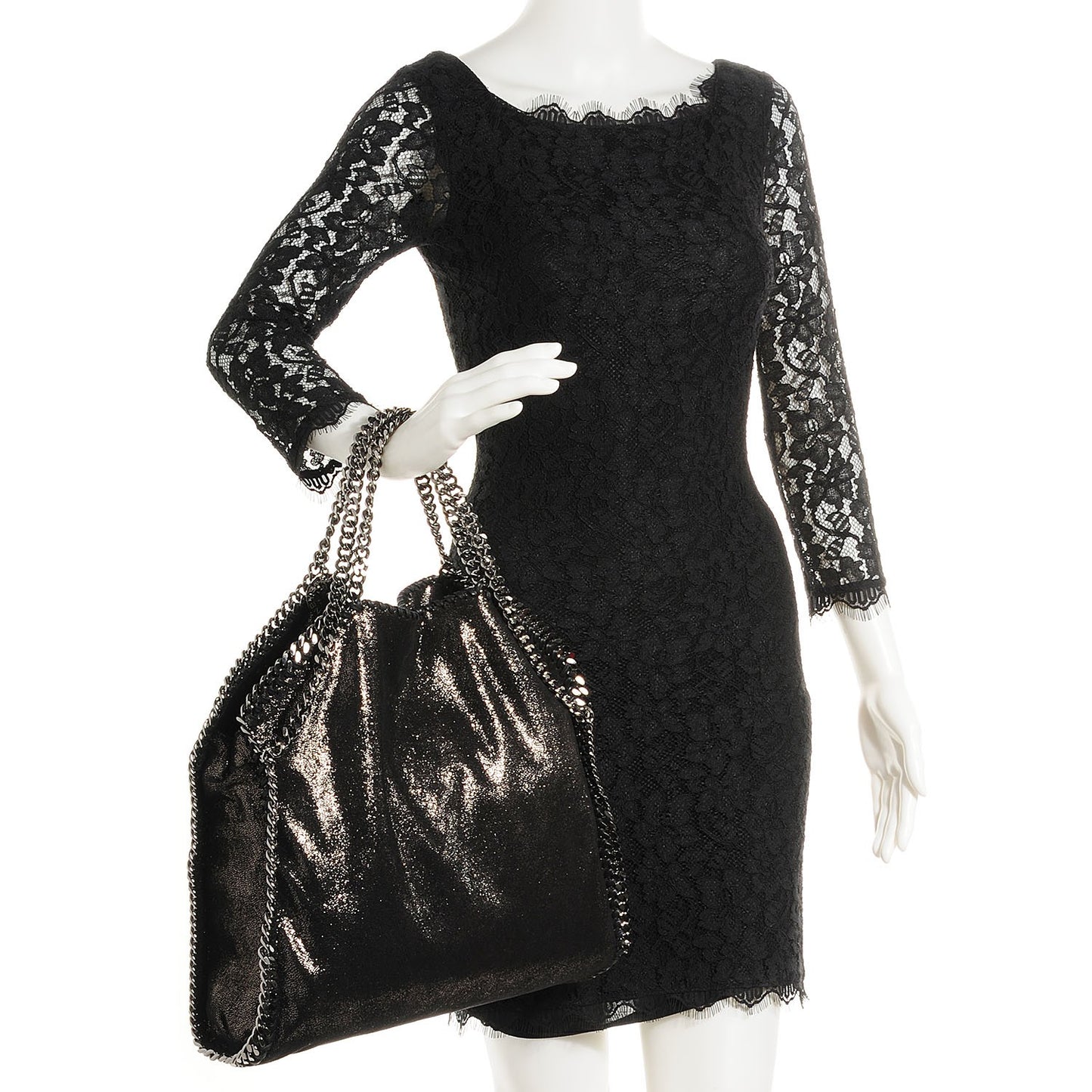 Faux Leather Falabella Chamois Foldover Big Tote Ruthenium