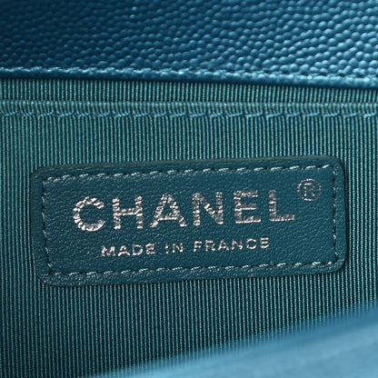 Chanel Metallic Caviar Quilted Small Boy Flap Turquoise 6 of 11