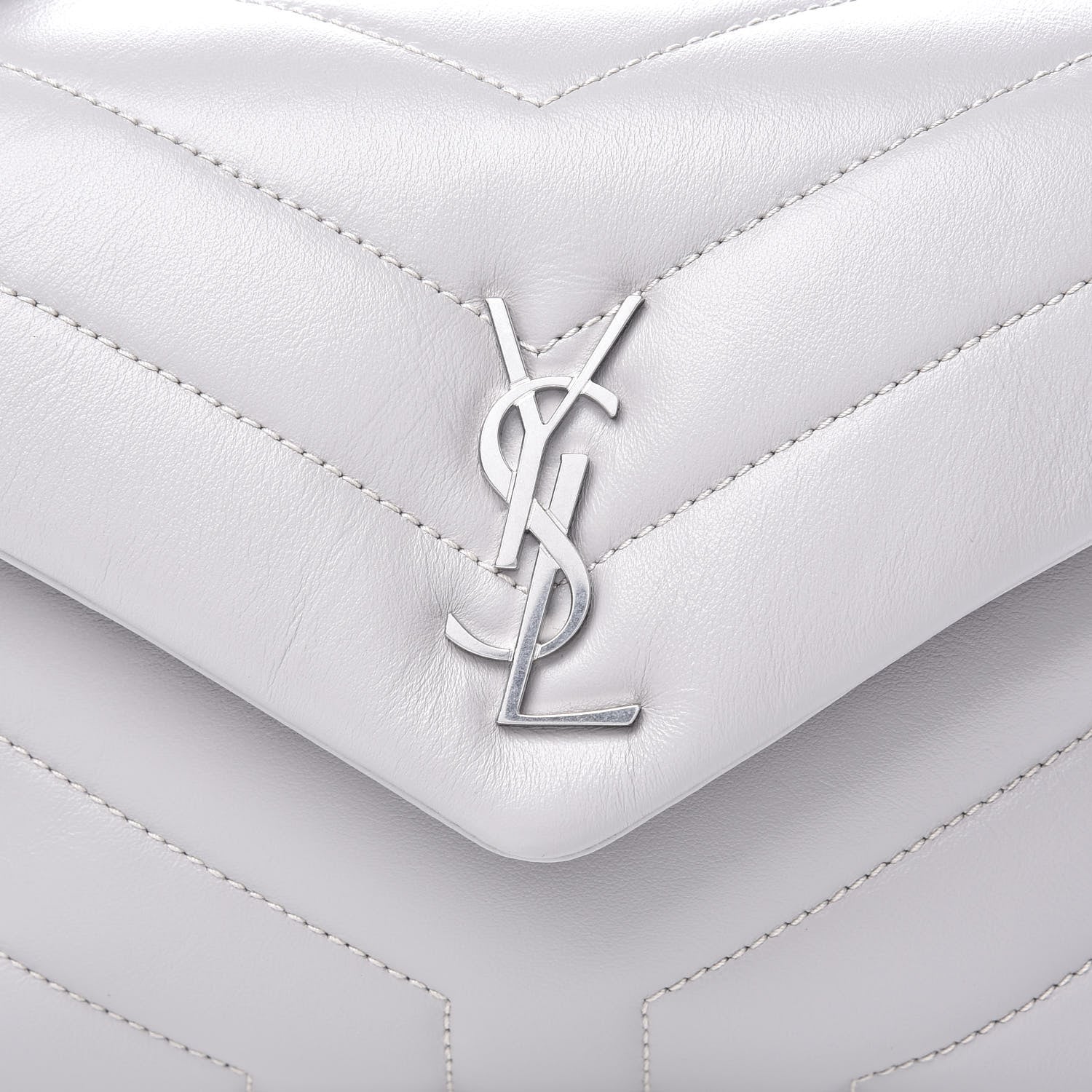 Saint Laurent Calfskin Y Quilted Monogram Toy Loulou Satchel Granite 10 of 10