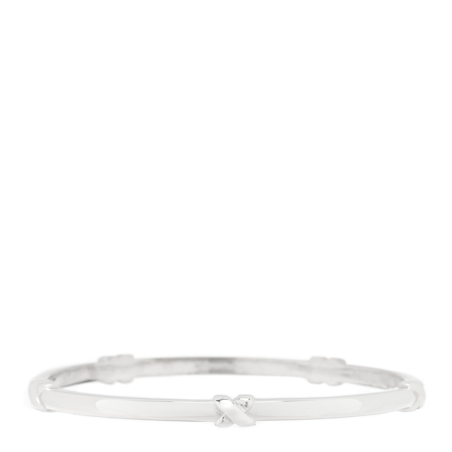 Tiffany Sterling Silver Signature X Bangle Bracelet 1 of 3