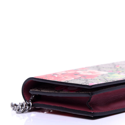 Gucci GG Supreme Monogram Blooms Chain Wallet Beige Multicolor Dry Rose 6 of 10