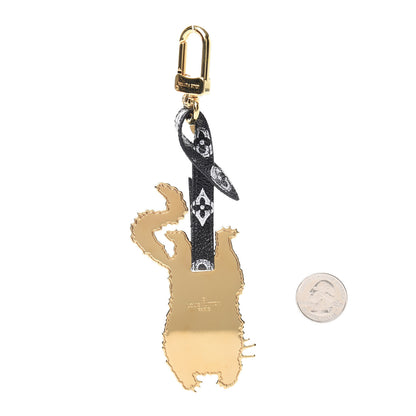 Louis Vuitton Catogram Flying Cat Bag Charm Key Holder Gold Black 2 of 5