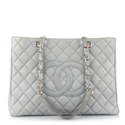 Chanel Caviar Quilted Grand Shopping Tote GST Light Grey 1 of 7