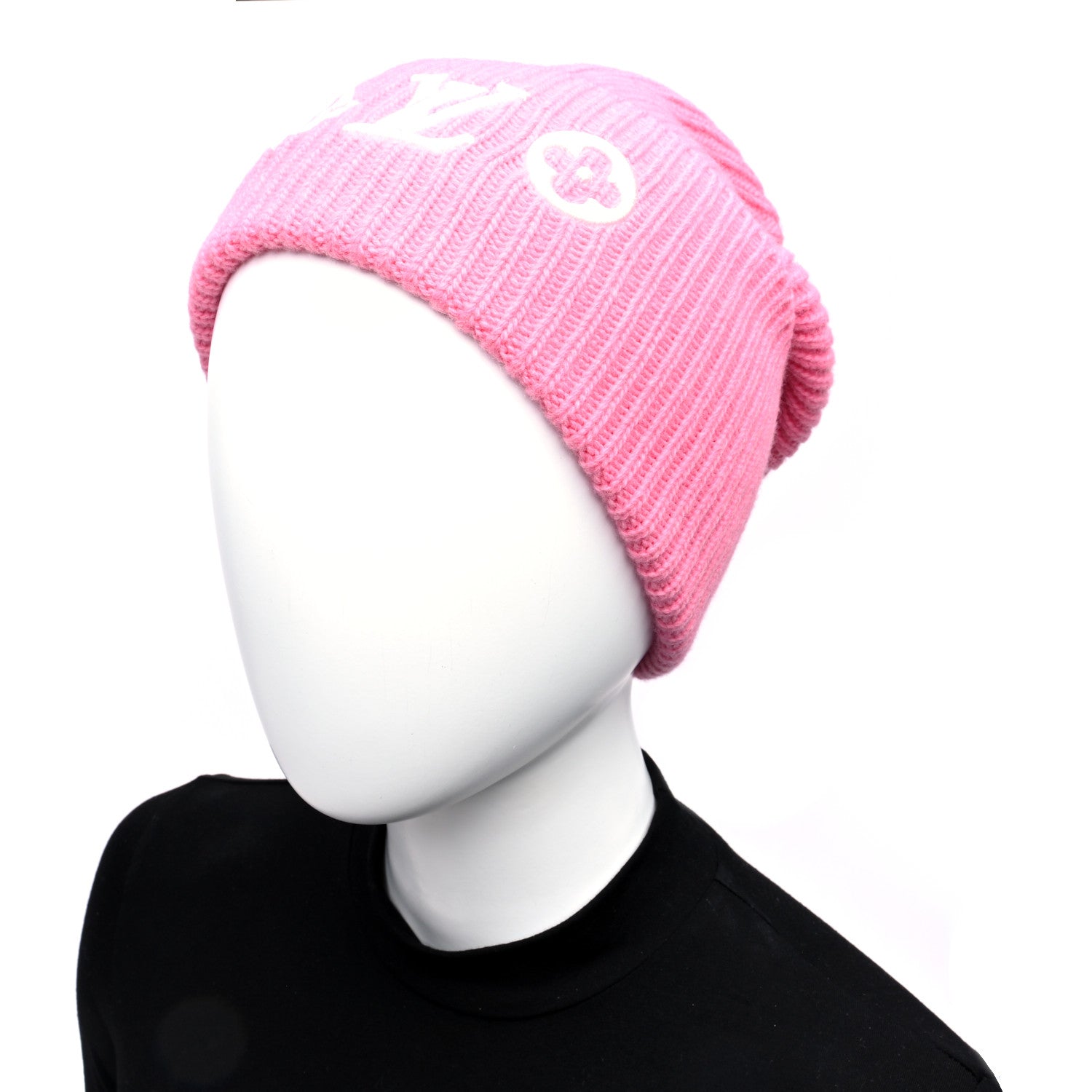 Louis Vuitton Wool Monogram LV Headline Beanie Hat Pink 2 of 5