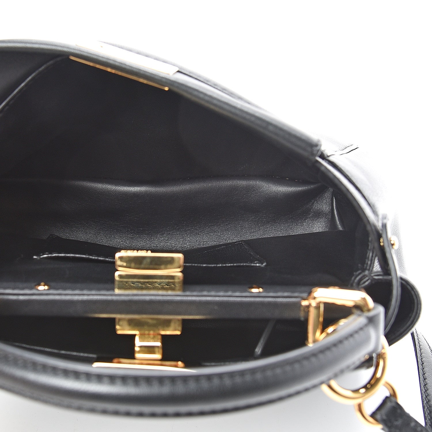 Fendi Nappa Mini Peekaboo Iconic Satchel Black 4 of 12