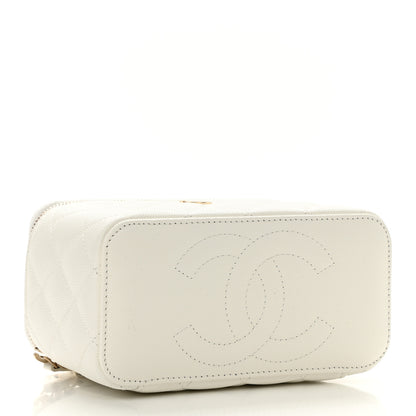 Chanel Caviar Quilted Small Vanity Case With Chain White 4 of 12