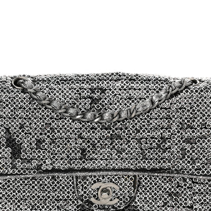 Chanel Sequin Medium Single Flap Dark Silver 8 of 11