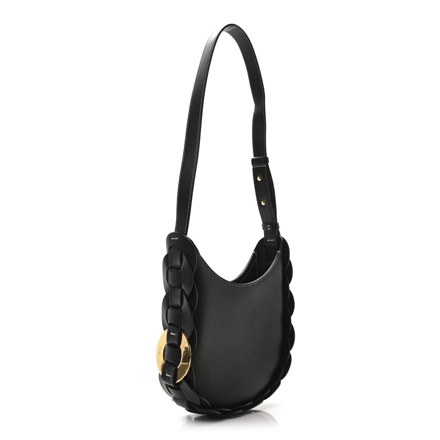Chloe Small Grain Smooth Calfskin Small Darryl Hobo Black 3 of 9