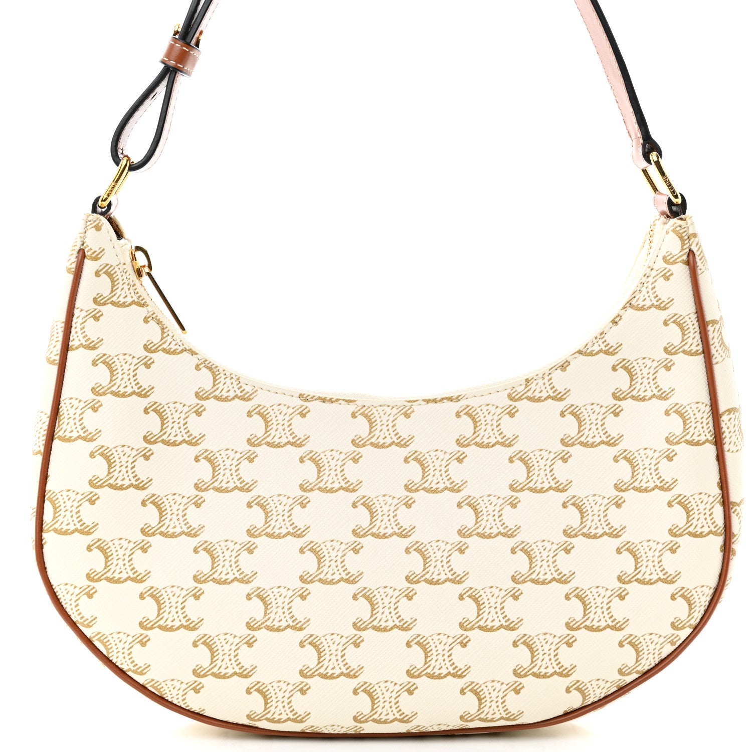 Celine Canvas Calfskin Ava Triomphe Shoulder Bag White 8 of 10