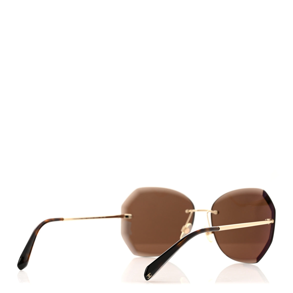 Chanel Metal Spring Round Sunglasses 4220 Gold Brown 4 of 8
