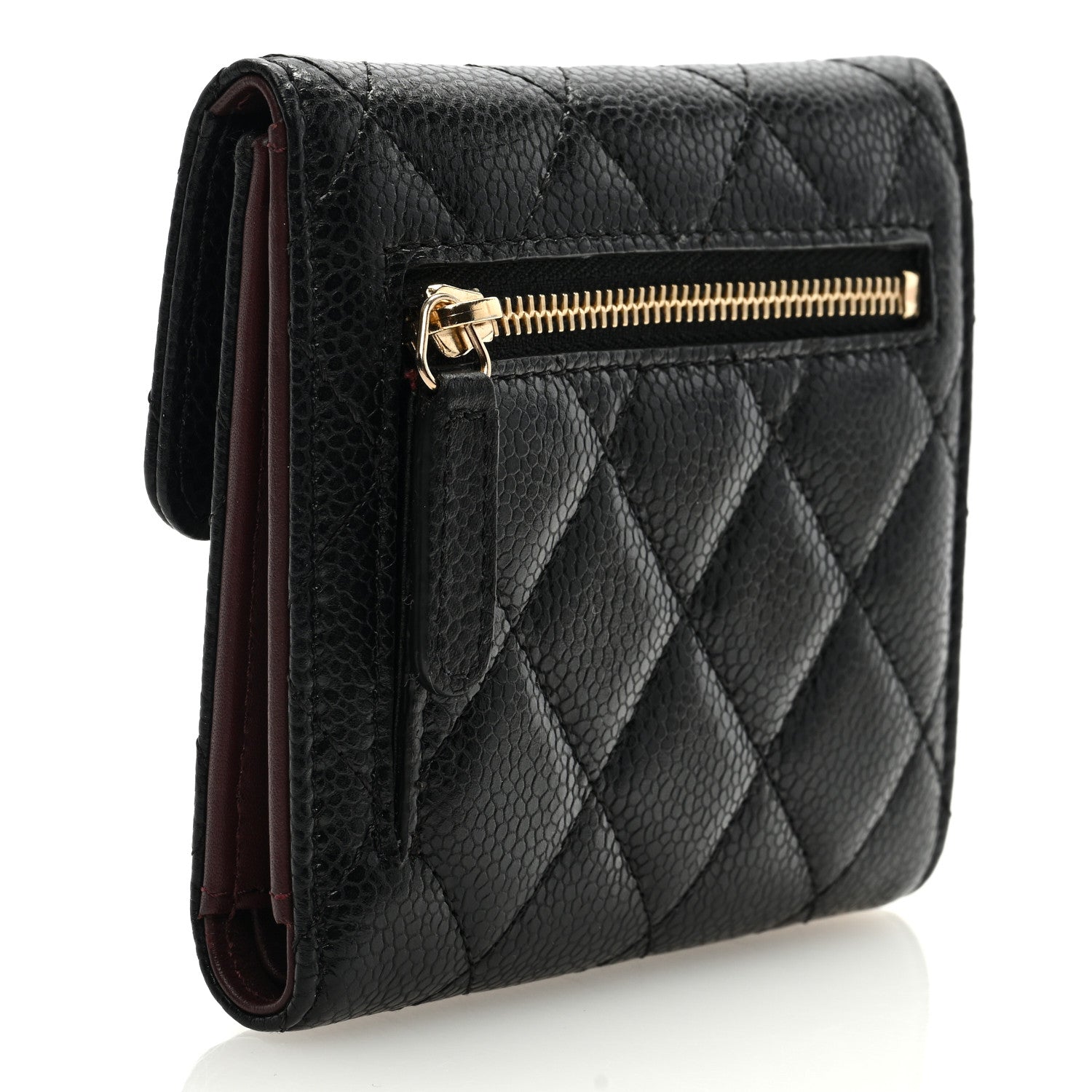Chanel Caviar Quilted Compact Flap Wallet Black 3 of 8