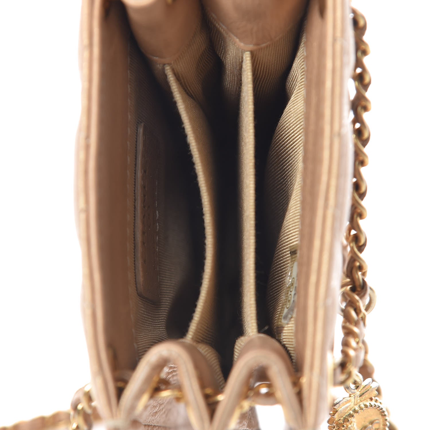 Chanel Metallic Calfskin Quilted Crossbody CC Phone Holder Gold 5 of 14